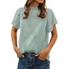 Women's Cute Lace Blouse Top Short Sleeve Lace Hollow Out Turtle Neck T Shirt