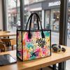 Colorful Abstract Print Tote Bag Large Capacity Casual Handbag for Daily Outdoor Shopping