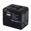 Adaptador de Viagem Universal com 2 Portas USB, Extensão de Energia Tudo-em-Um Mundial para + de 150 Países