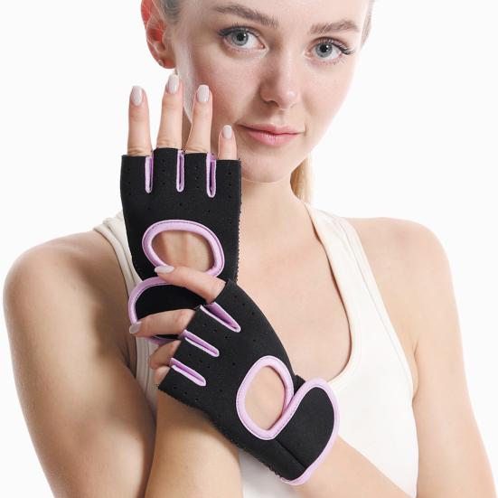 Yousheng 2Pcs Half Finger Sports Gloves, Anti-slip Breathable Fingerless Gloves, Adjustable Men Women Gloves for Dumbbell Weightlifting Workout