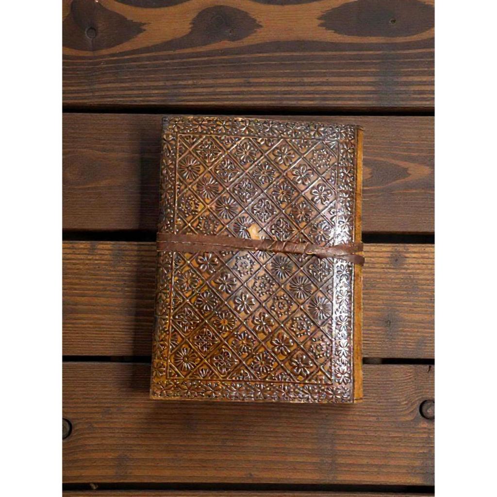 Handmade Triple Moon Leather Journal with Lapis Blue Stone Book of Shadows Lined Notebook Customized Spiritual Gift for Her