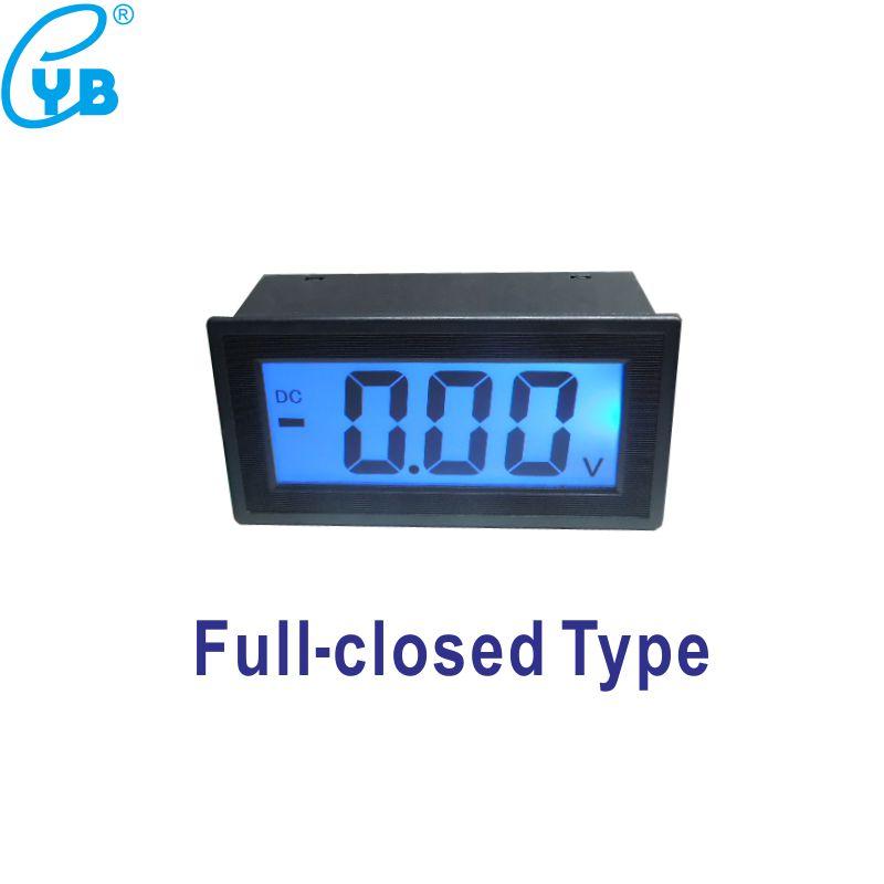 YB5135D DC Voltmeter LCD Three-Wire Digital Voltmeter DC Voltage Meter Blue Backlit Half-sealed Volt Panel Meter Voltmetro Gauge