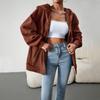 Women's 2025 Autumn and Winter Loose Casual Sweatshirt Cardigan Hooded Jacket