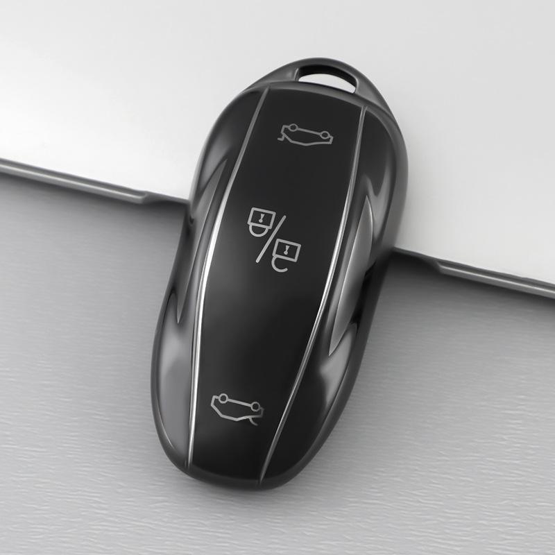 Tpu Car Remote Key Fob Cover Key Case With Keychain For Tesla Model S Model 3 Model Y