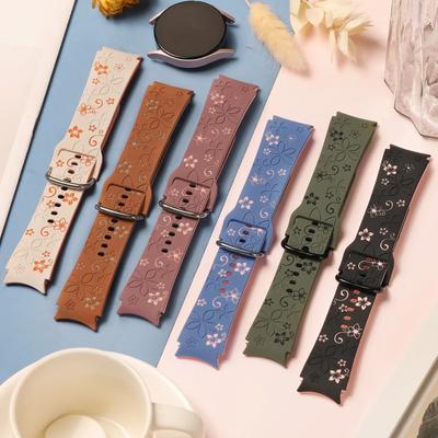 No Gaps Band for Samsung Galaxy Watch 7/5 Pro/4 6 Classic 40 44mm Engraved Silicone Sport Bracelet Correa Galaxy Watch 7 Straps