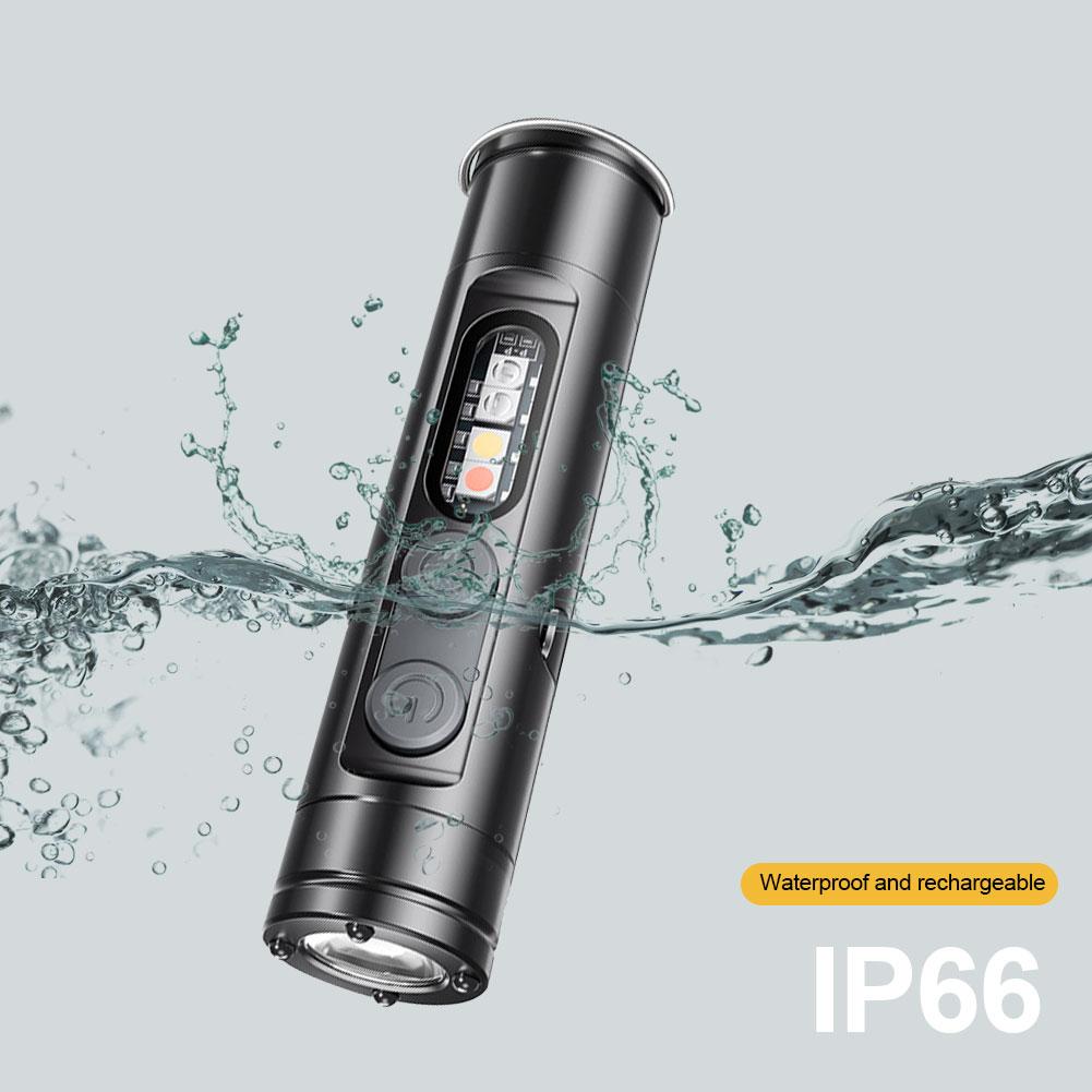 LED Micro Tool Flashlight with Hat Clip Portable Torch 3 Brightness Super Bright Flashlight for Outdoor Hiking Emergency