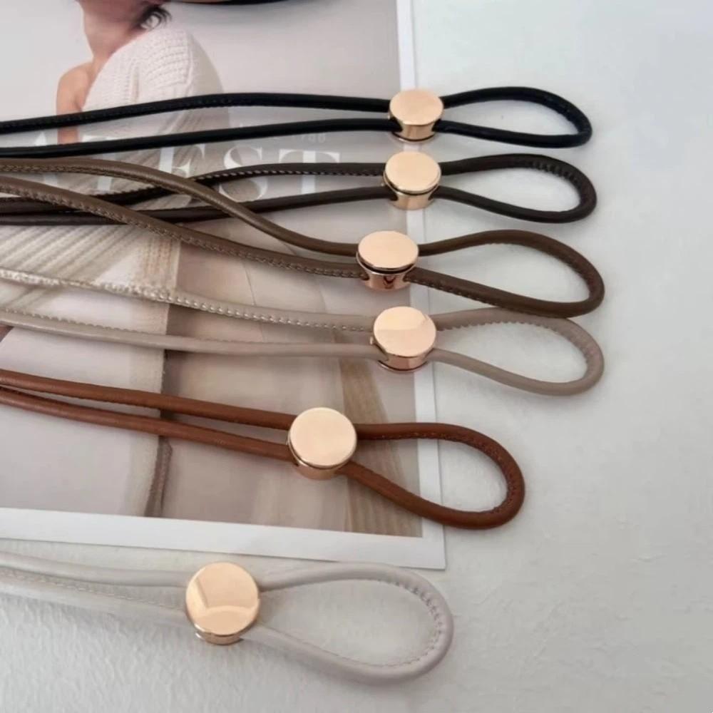 Fashionable Soft PU Leather Rope Belts Long Length Thin Waist Chain Adjustable Waist Belt Women Lady Girl
