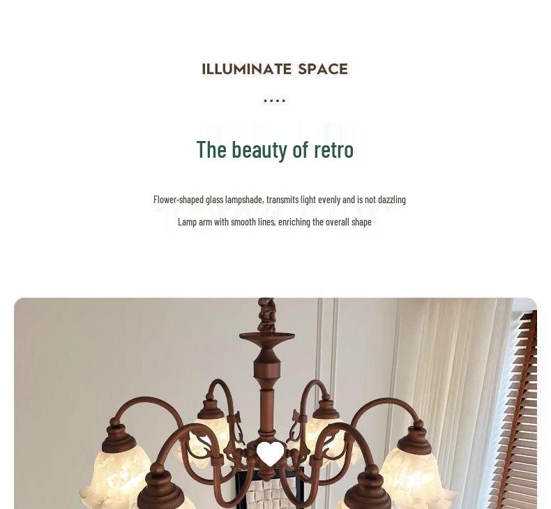 Romantic French Mid-Century Flower Chandelier for Living Room, Bedroom & Restaurant