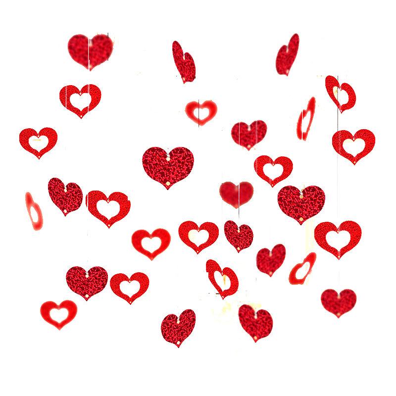 Heart-Shaped Wedding Room Balloon and Tinsel Decoration Set