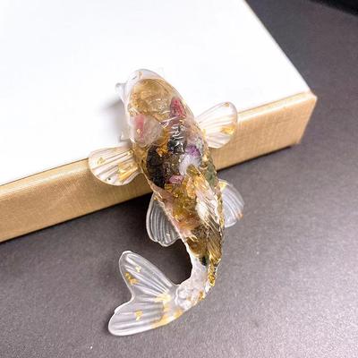 Creative Artificial Koi Fish Ornament for Desk Car Home Decoration Made with Natural For Crystal Offering Lovely Shine and Style