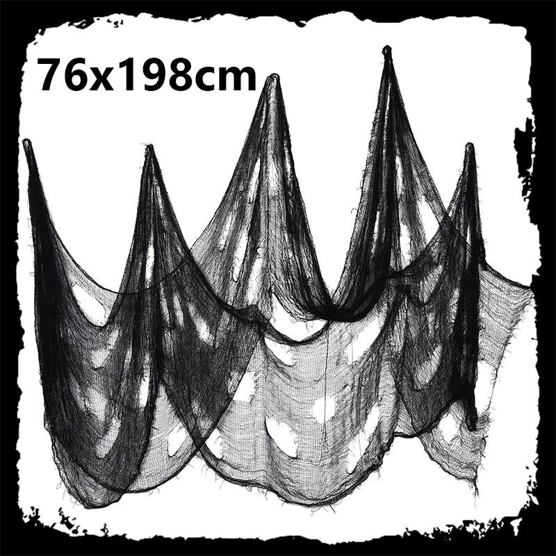 

1/10x Scary Gauze Cloth for Table Tree Garden Walls Doorways Entryways Haunted House Halloween Decorations Black Gauze Supplies 1PC