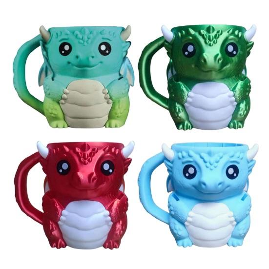 Eisbecherhalter mit Griff, 16 oz Behälter, mit integriertem Snackfach-Design, Niedrige isolierte Hülle mit Drachenmotiv für Desserts und Getränke