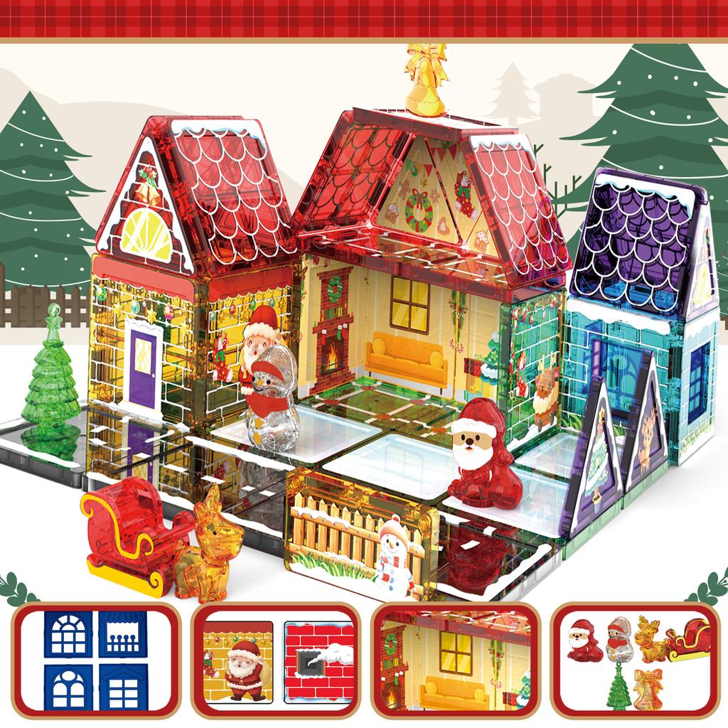 7.5Cm Colored Window Magnetic Piece Building Block Christmas Gift Diy Puzzle Three-Dimensional Puzzle Children'S Educational Toys