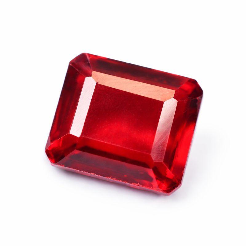 12 Ct Emerald Shape   Natural Red Garnet Loose Gemstone For Loved Ones