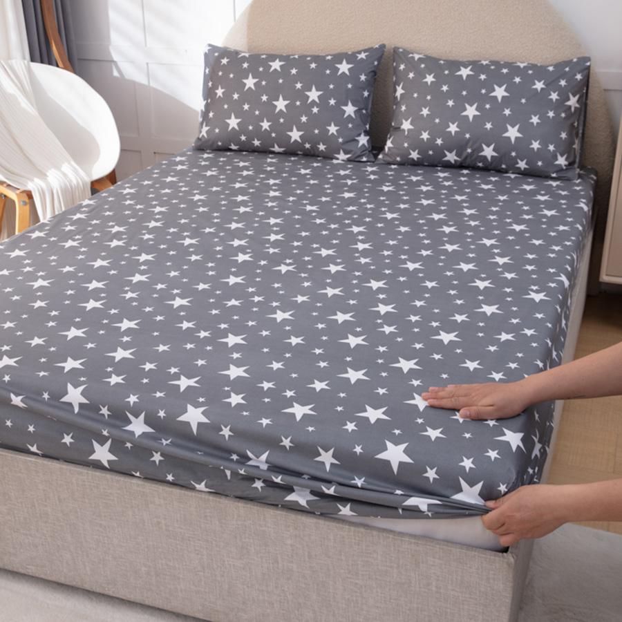 1pc Waterproof Mattress Protector Breathable Mattress Cover Anti-mite Anti-bacterial Fitted Bed Sheet (No Pillowcase)