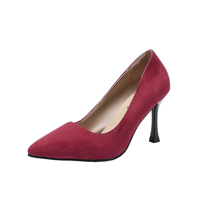 Pointed high heels, thin heels 22 new commuter temperament shoes, fairy style suede evening single shoes