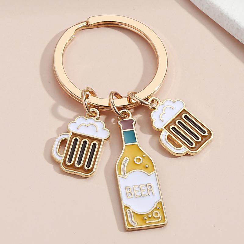 Enamel Beer  Beer Cup Red Wine Bar Souvenir Gift For Women Men Accessorie Car Hanging Jewelry Bag Charm
