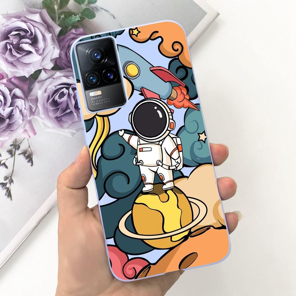 For Vivo V21e Case Vivo V21E 4G V 21E V2061 Lovely Cartoon Candy Color Soft Silicone TPU Phone Back Cover