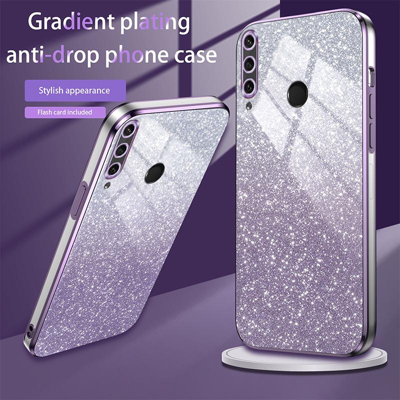 For Huawei Y6P Luxury Electroplated Glitter Case For Huawei Y6P Soft TPU Bumper Transparent Phone Back Cover