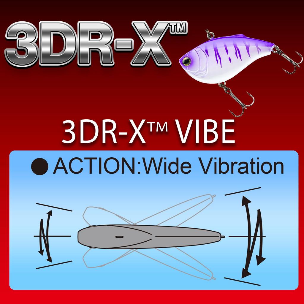 Vibe Sinking Bass Lure 60mm Matte Ghost Perch YO-ZURI 3DR-X Color
