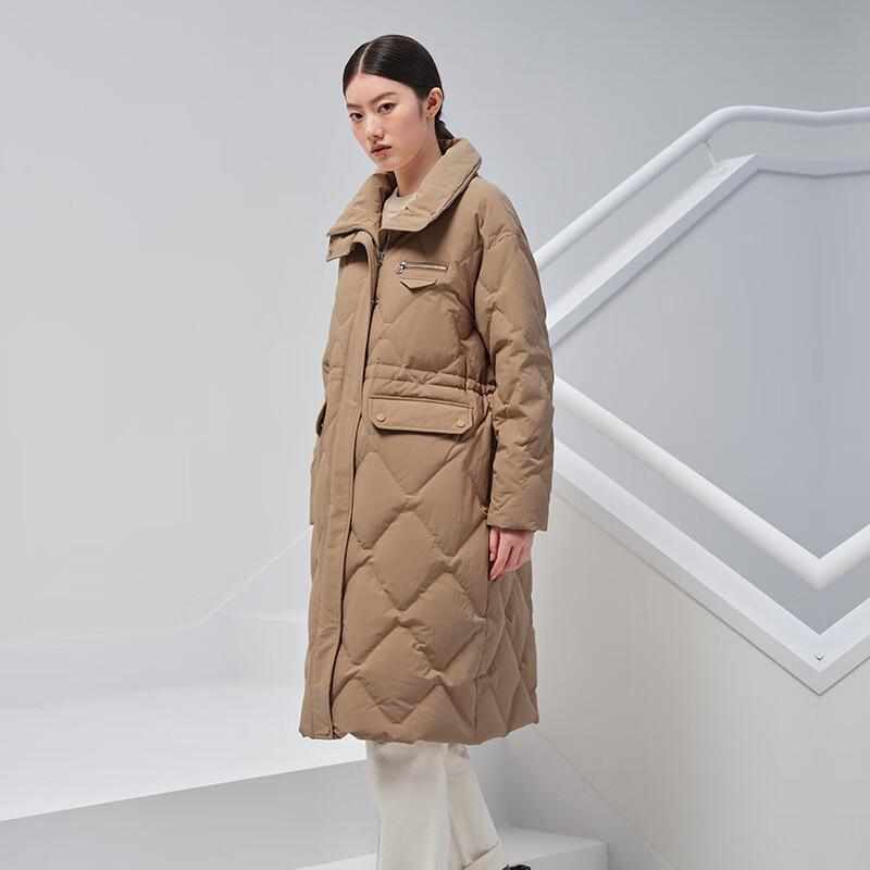 Tanbor Women's Quilted Stand Collar Long Down Jacket TD336836