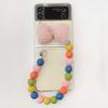 Suitable For Zflip7 Samsung Folding Flip Phone Case Bracelet Plaid Cloth Bow Transparent Protective Case Women'S