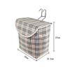 Plaid Bicycle Basket Waterproof Thickened Folding Canvas Front Basket With Cover 28cmx26cmx16cm