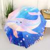 Folding Umbrella The Umbrella Features a Vibrant, Underwater Scene with a Large, Colorful Whale Adorned with Sparkling Pattern