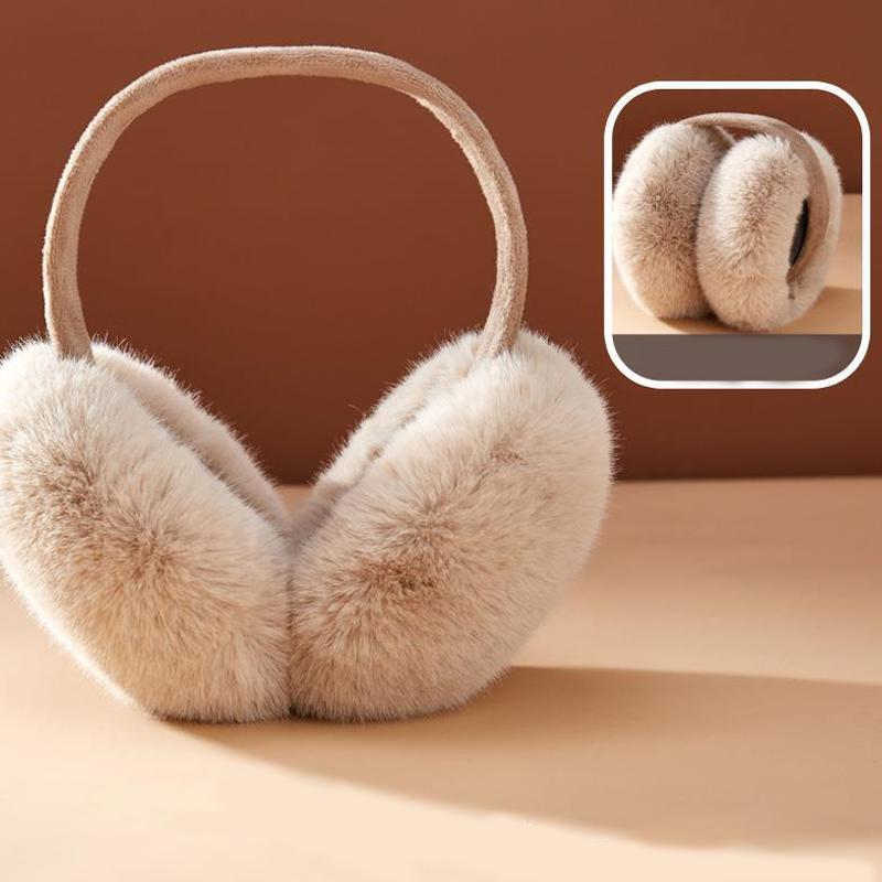 Portable Folding Winter Warm Earmuffs Solid Color Anti Cold Windproof Thickened Warming Earmuffs Fashion Unisex Plush Earmuffs