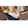 100% Cotton Ins American Style Half-sleeved T-shirt Men Short-sleeved Loose Trend Large Size Five-quarter-sleeved T-shirt Men