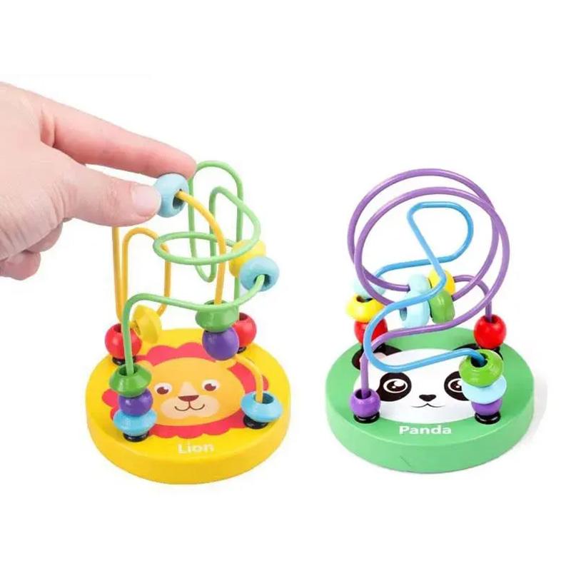 Wooden Roller Coaster Bead Toys Montessori Early Educational Puzzle Math Toy Colorful Cartoon Animals For Kids Arithmetic TMZ