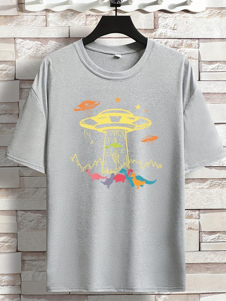 Unisexs Vintage Alien And Ufo Print Graphic Prints T Shirt Summer Oversize Tee Unisex Streetwear Novelty Harajuku Comfortable Top