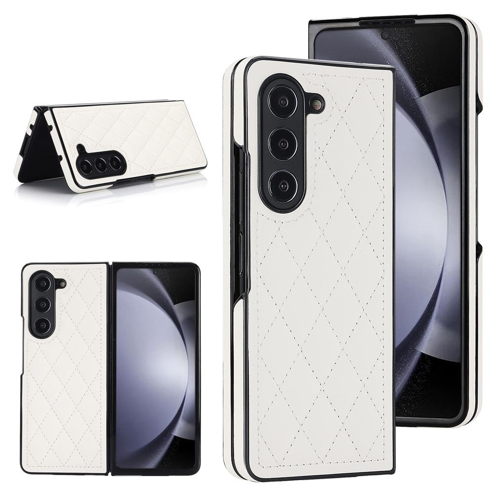 Fashion Rhombic Ultra-thin Leather Phone Case For Samsung Galaxy Z Fold 6 Fold 5 Fold 4 3 Shockproof Cover