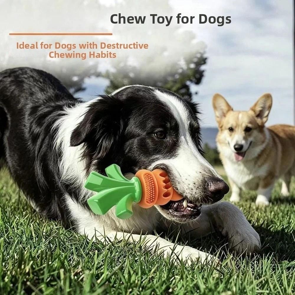 Non Toxic Silicone Carrot Dog Chew Toy Interactive Dog Toy  For Small Medium Dogs