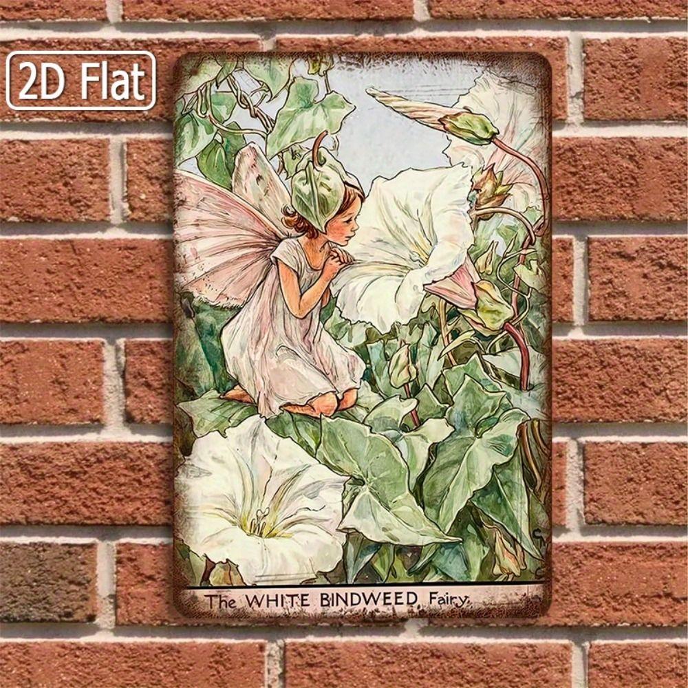 Vintage Metal Tin Sign Bird Feeding Chicks on Flowers Florist Decor For Living Room 20x30cm