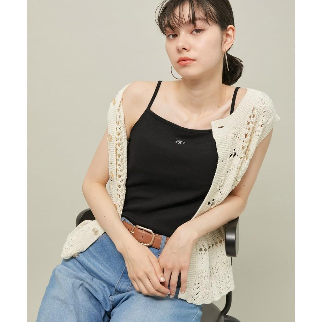 ROPE PICNIC Camisole with Embroidered Logo and Women's Cups, Off-White (16)