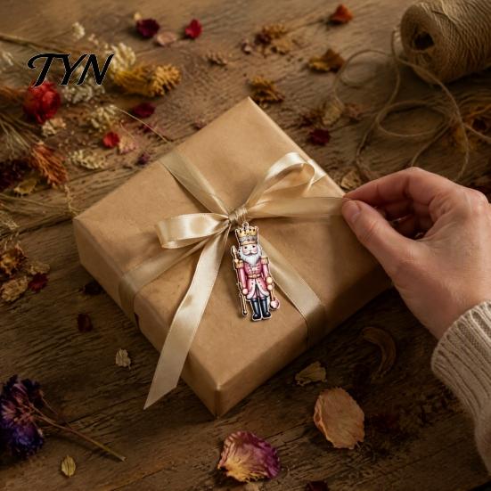 Decorative Hanging Pendants for Holiday Christmas Nutcracker Ornaments Tree, Wooden Soldier Tree Xmas Party Window Decoration, 2D Flat Decor