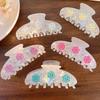 Rhinestone Snowflake Shark Clip Contrast Color Acrylic Hair Claw Iridescent Hair Claw  Daily