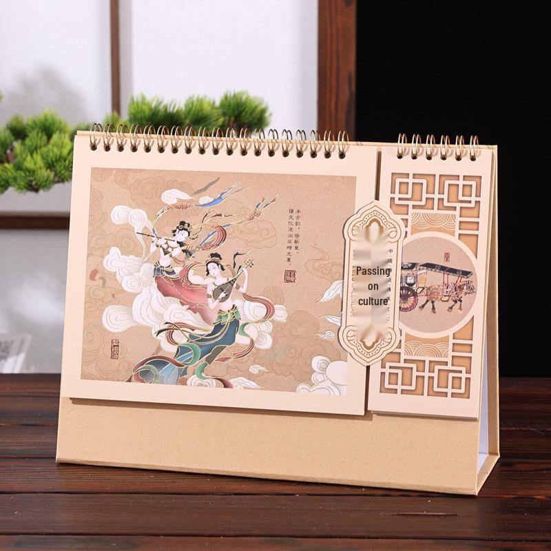 2026 Chinese Style Year of the Horse Red Desk Calendar – Creative Cut-out Design