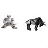 Modern Resin Owl Bull Sculpture Figurine Tabletop Ornament Abstract Animal Statue for Living Room
