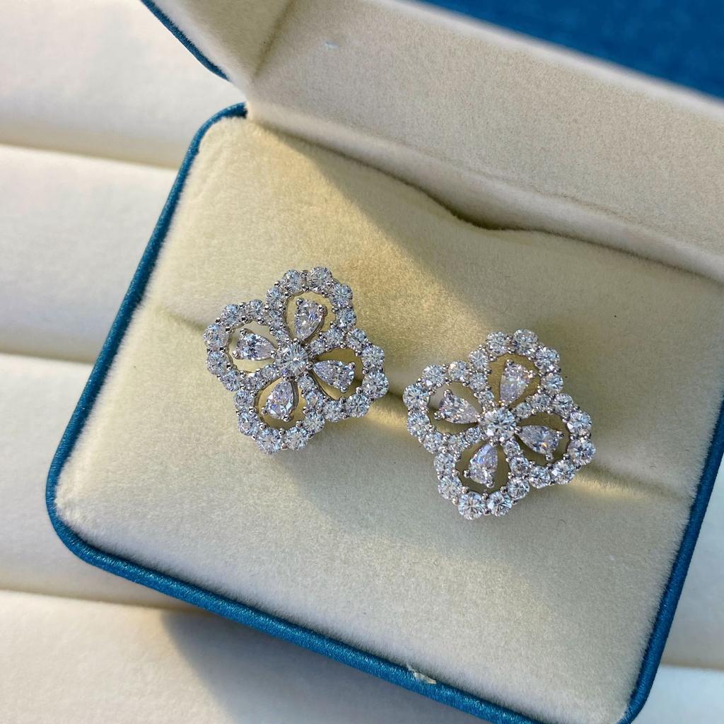 Tancise 925 Sterlingsilber Zirkonia Ohrringe Hängeohrringe für Frauen Hochzeitsfeier Geschenke