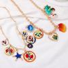 Personality Design Geometric Metal Painting Palm Tree Flower Pendant Necklaces For Women Fashion Trend Jewelry Neck Accessories