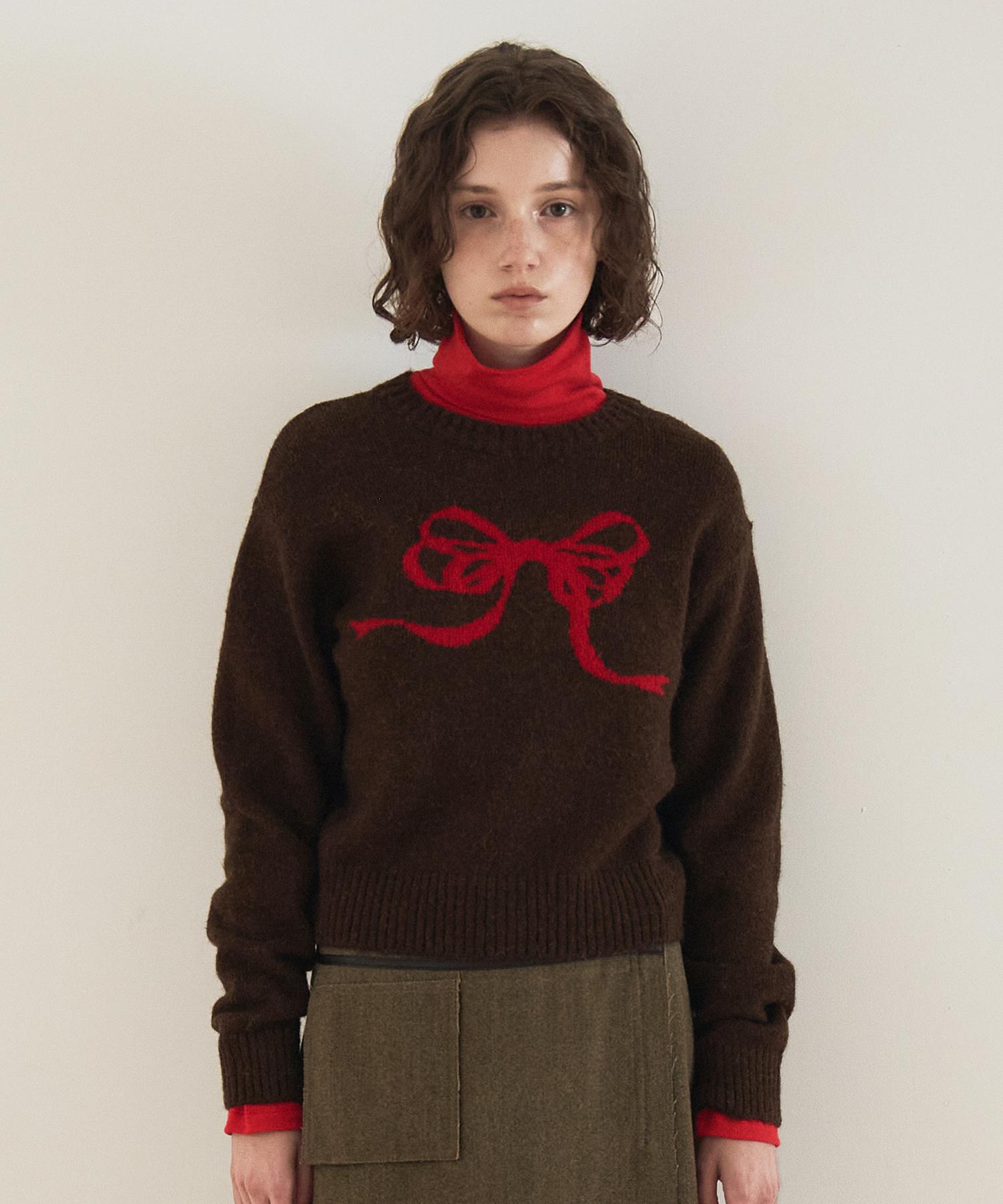 Bensimon Ribbon Jacquard Knit - Brown Brown/Free