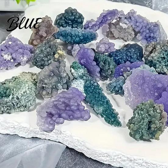 Smooth Polished Rocks Natural Grape Agate Crystal Cluster Mineral Gemstone Stone Rock Energy Generators for Aquarium Terrarium Decor Unique