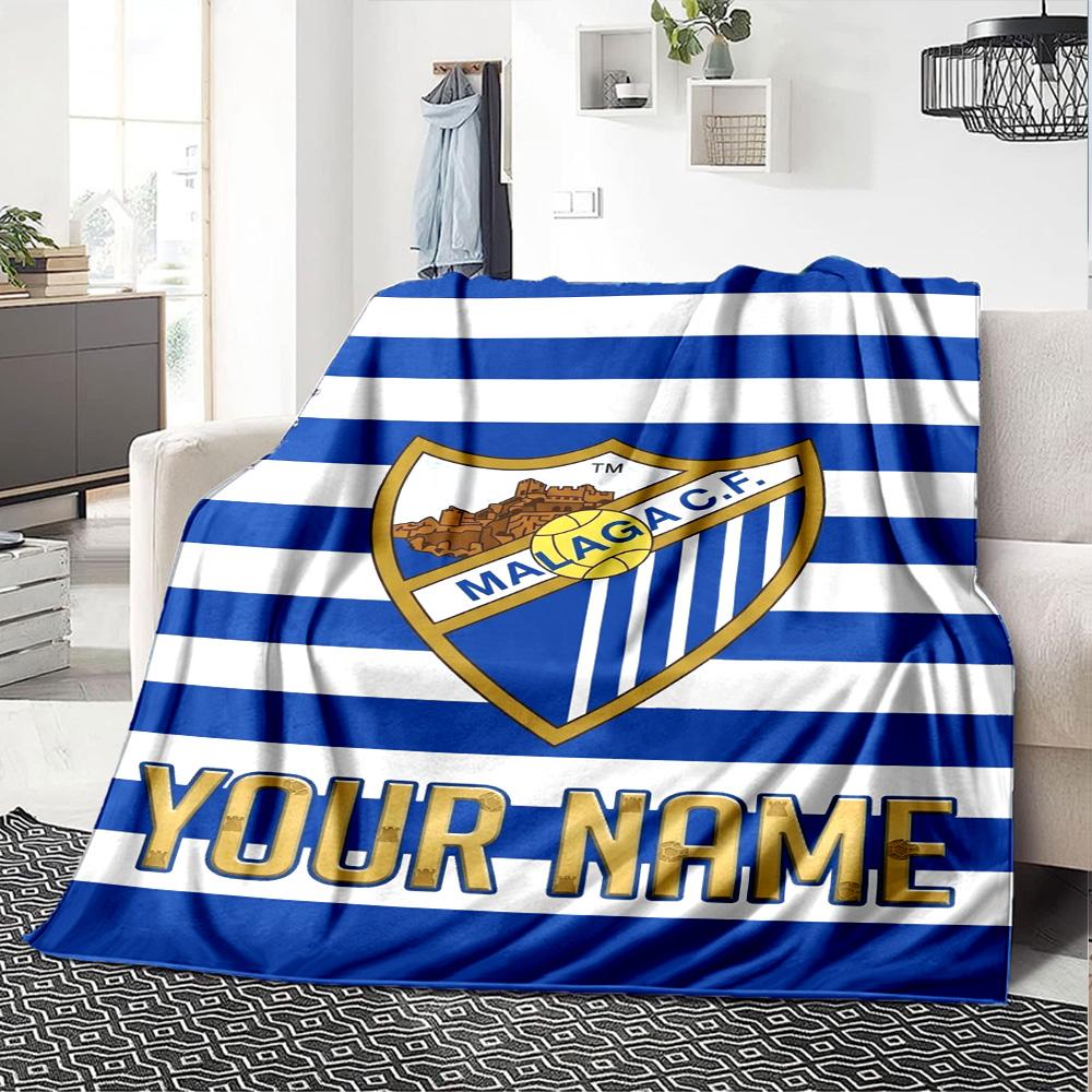 Name Custom Malaga CF Print Flannel Blanket High Quality Warm Comfortable Cover for All Seasons Perfect for Gifts Home Decor