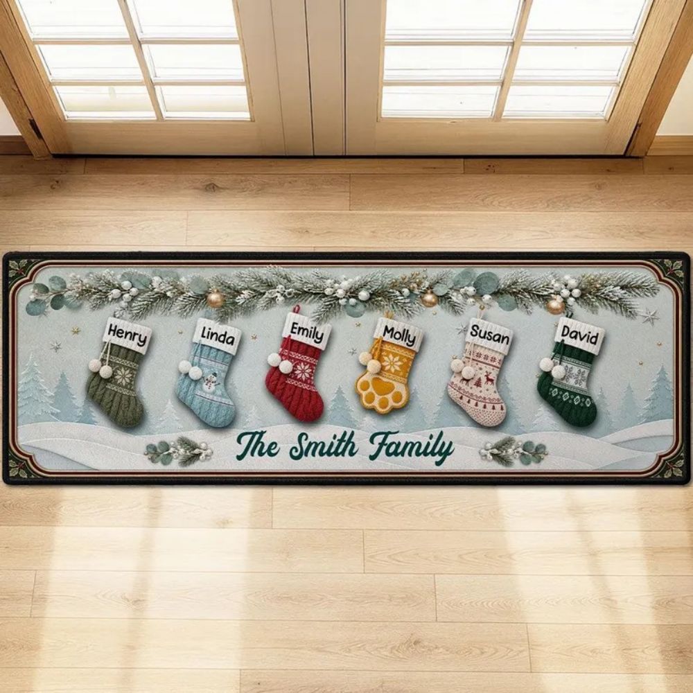 Christmas Long Rug Entrance Floor Mat for Welcome at Doorway Anti-slip Kitchen Corridor Rug 2027 Home Decoration