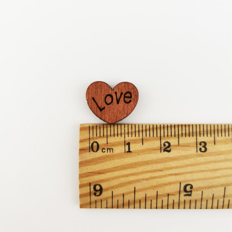 (100pcs/pack) Heart-shaped Wood Colour Buttons Handwork Sewing Scrapbook Clothing Crafts Accessories Home Decoration