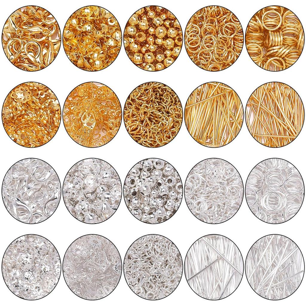 820Pcs Metal Jump Rings, Clasps Lobster Chain Spacer Beads Pin DIY Jewelry Accessories
