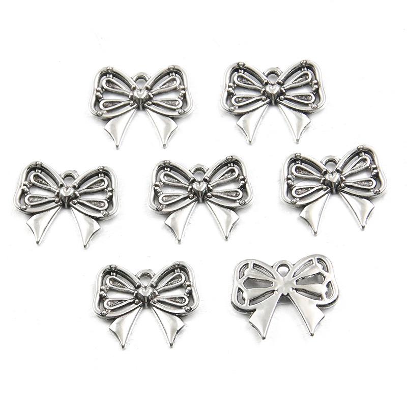 23 Styles Bowknot DIY Alloy Hollow Pendant Charm for Handmade Necklace & Bracelet