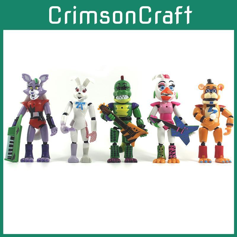 Five Nights At Freddy's Security Breach 5pcs Light-up Action Figures For Kids' Playtime